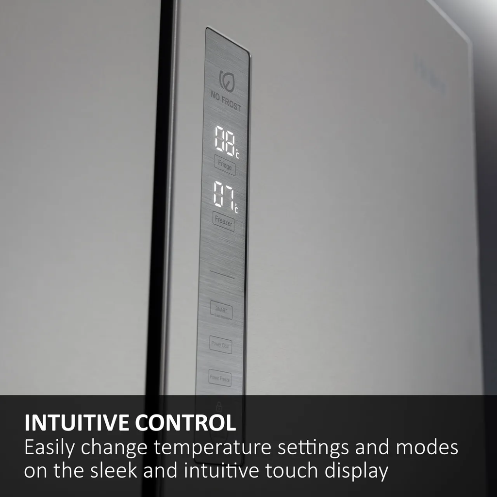 Haier Cube 90 Series 3 HCR39F19EWPT Frost Free Multi-door American Fridge Freezer - Dark Inox - E Rated (EX-DISPLAY/B)