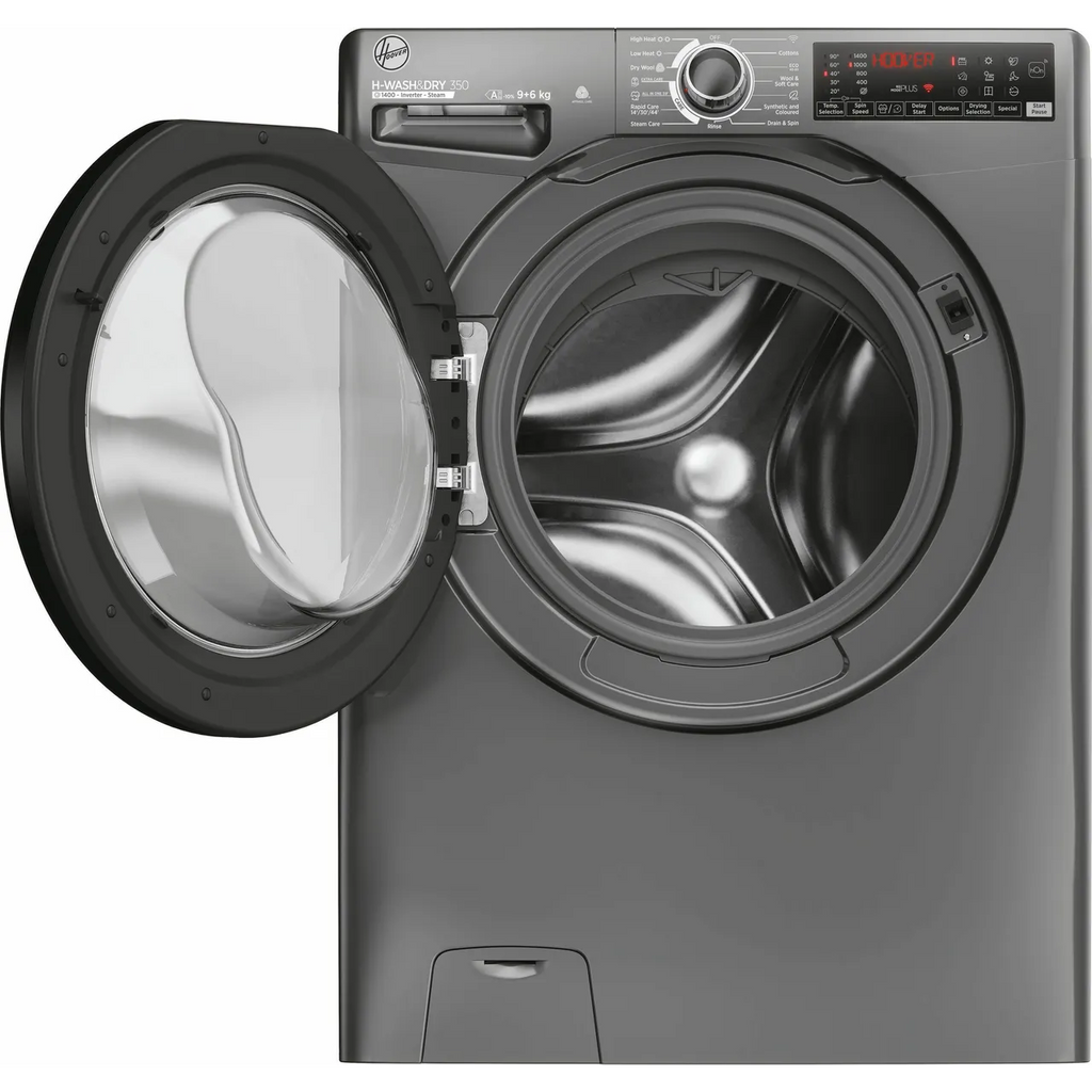 Hoover H-WASH&DRY 350 H3DPS4966TAMBR80 Wifi Connected 9Kg / 6Kg Washer Dryer with 1400 rpm - Graphite - D Rated [Wash&Dry], A Rated [Wash Only] (EX-DISPLAY/B)