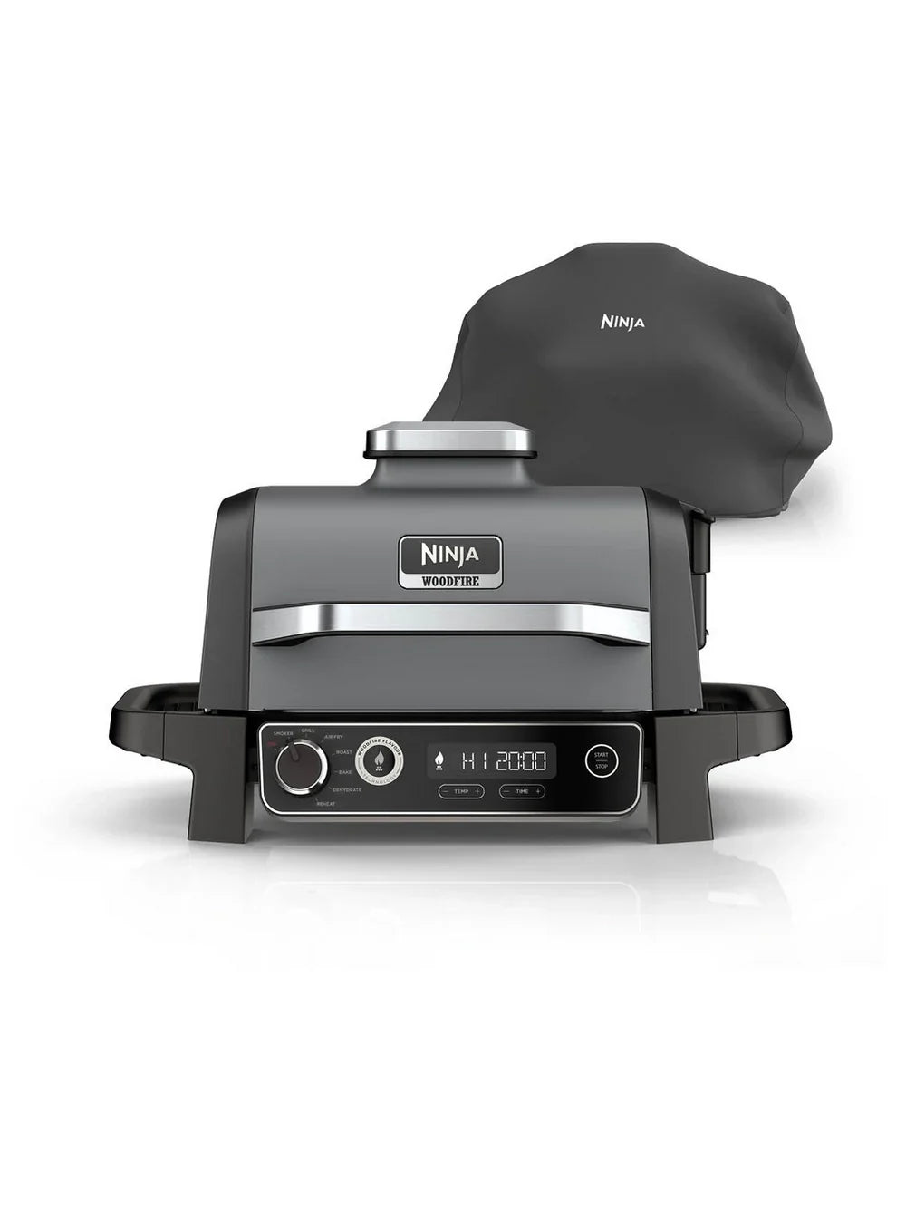 Ninja OG703UK Outdoor Woodfire 7-in-1 Electric BBQ Grill & Smoker with Cover - Black