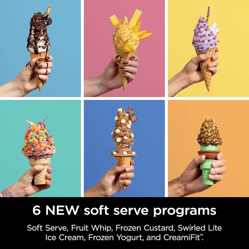 Ninja Swirl by CREAMi 13 in 1 Soft Serve and Ice Cream Maker NC701UK - Platinum Silver